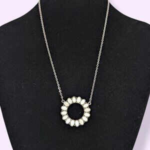 Plunder White Stone Cut Out Pendant Necklace